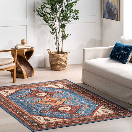 Nuloom Idell Persian Medallion Machine Washable Area Rug 8ft x 10ft SVTX13A-8010